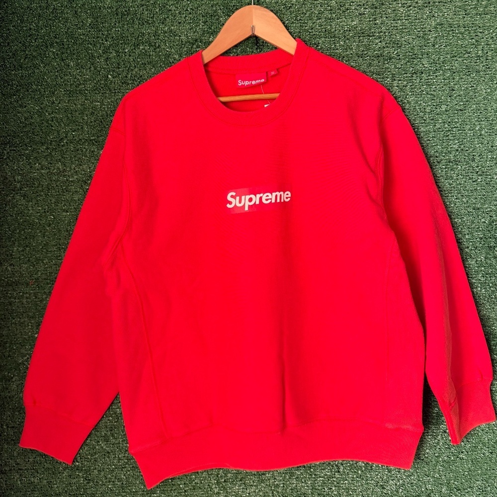 Supreme Red Box Logo Washed Crewneck Size Small